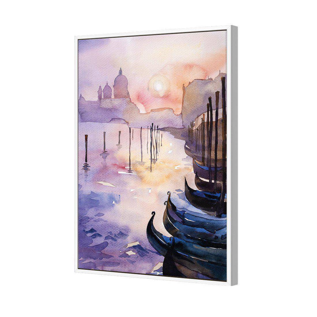 Watercolour Gondolas Canvas Art-Canvas-Wall Art Designs-45x30cm-Canvas - White Frame-Wall Art Designs