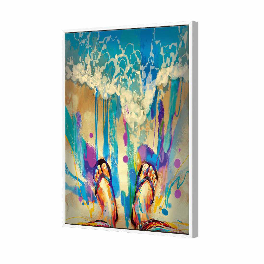 Thongs Afoot Canvas Art-Canvas-Wall Art Designs-45x30cm-Canvas - White Frame-Wall Art Designs