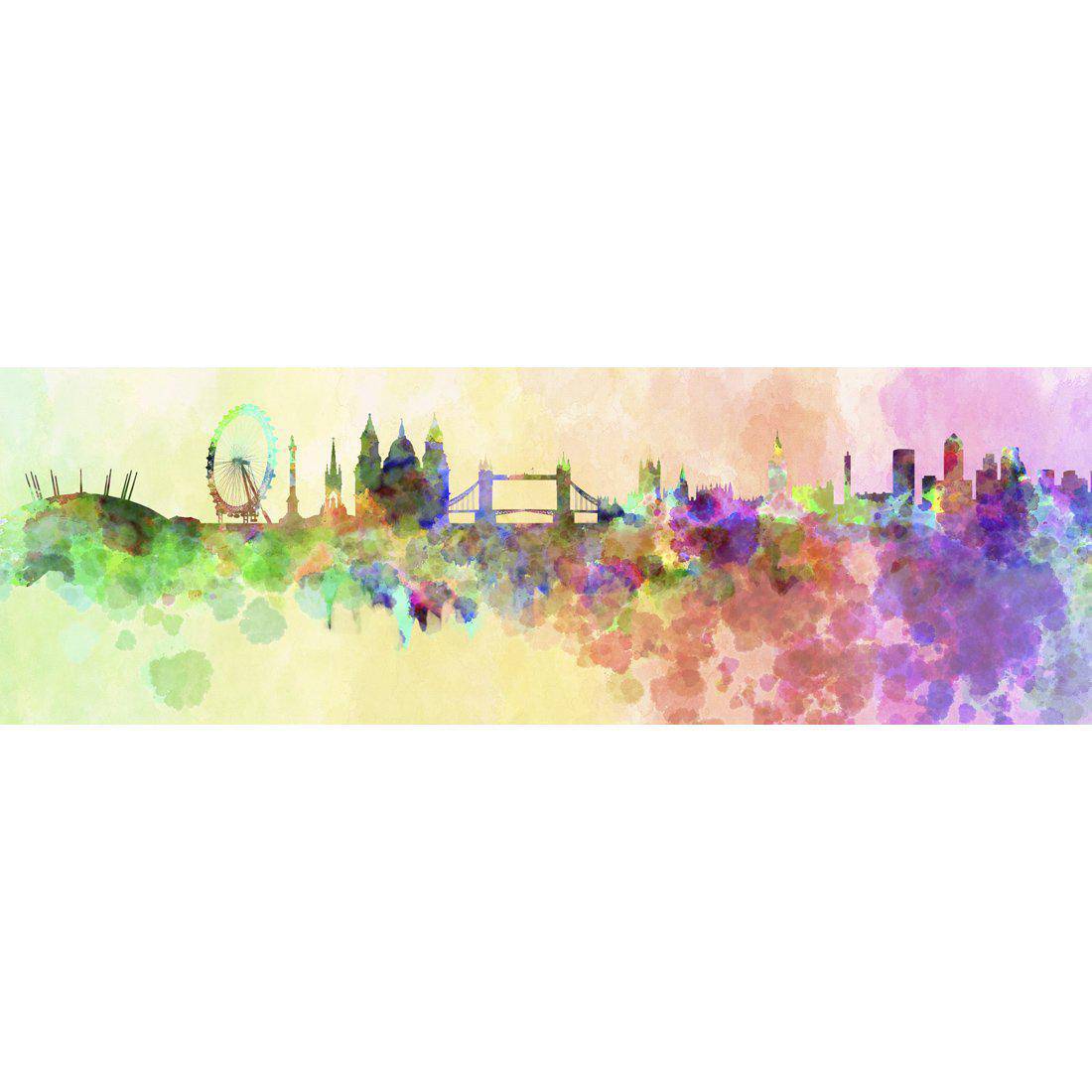 London Skyline Watercolour Canvas Art-Canvas-Wall Art Designs-60x20cm-Canvas - No Frame-Wall Art Designs