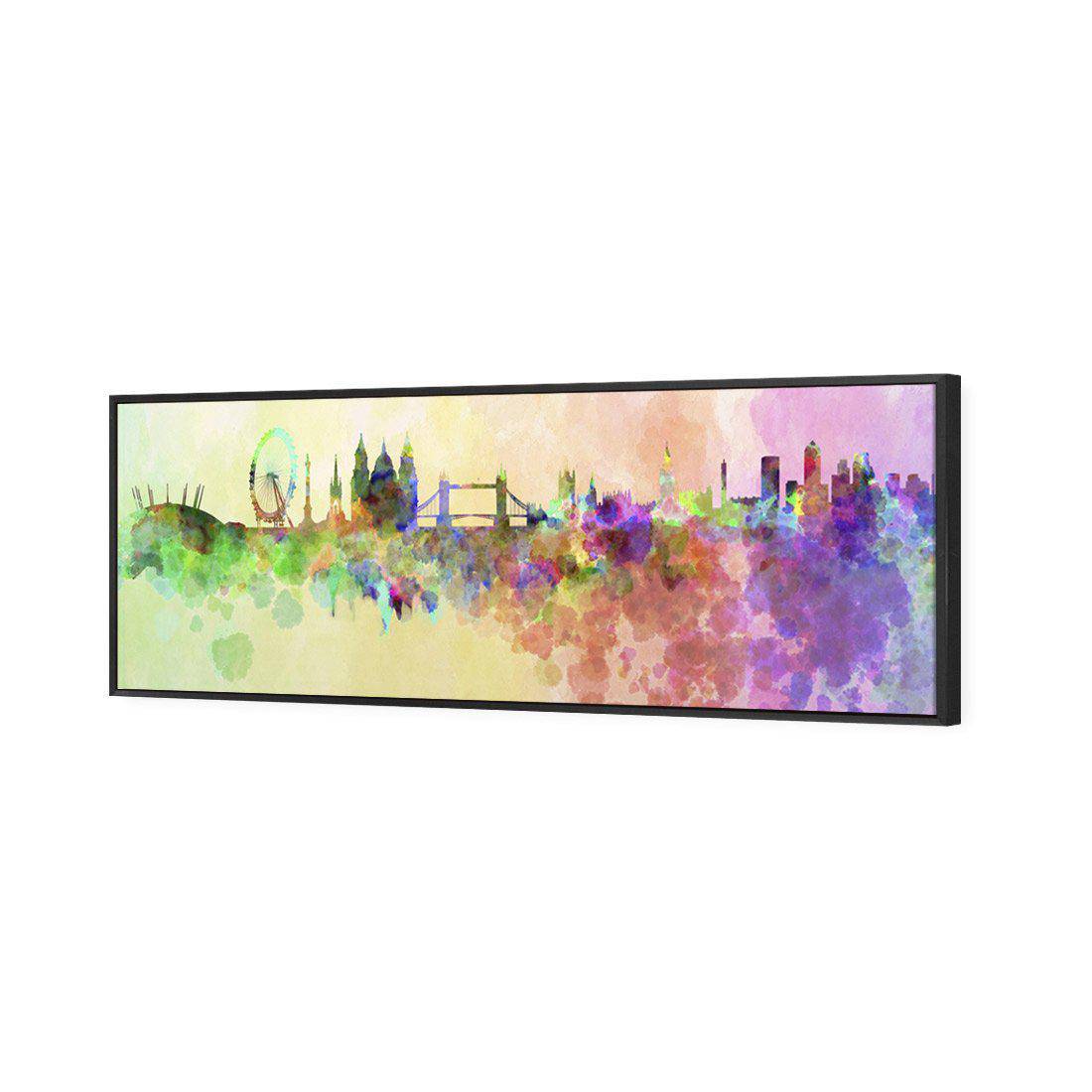 London Skyline Watercolour Canvas Art-Canvas-Wall Art Designs-60x20cm-Canvas - Black Frame-Wall Art Designs