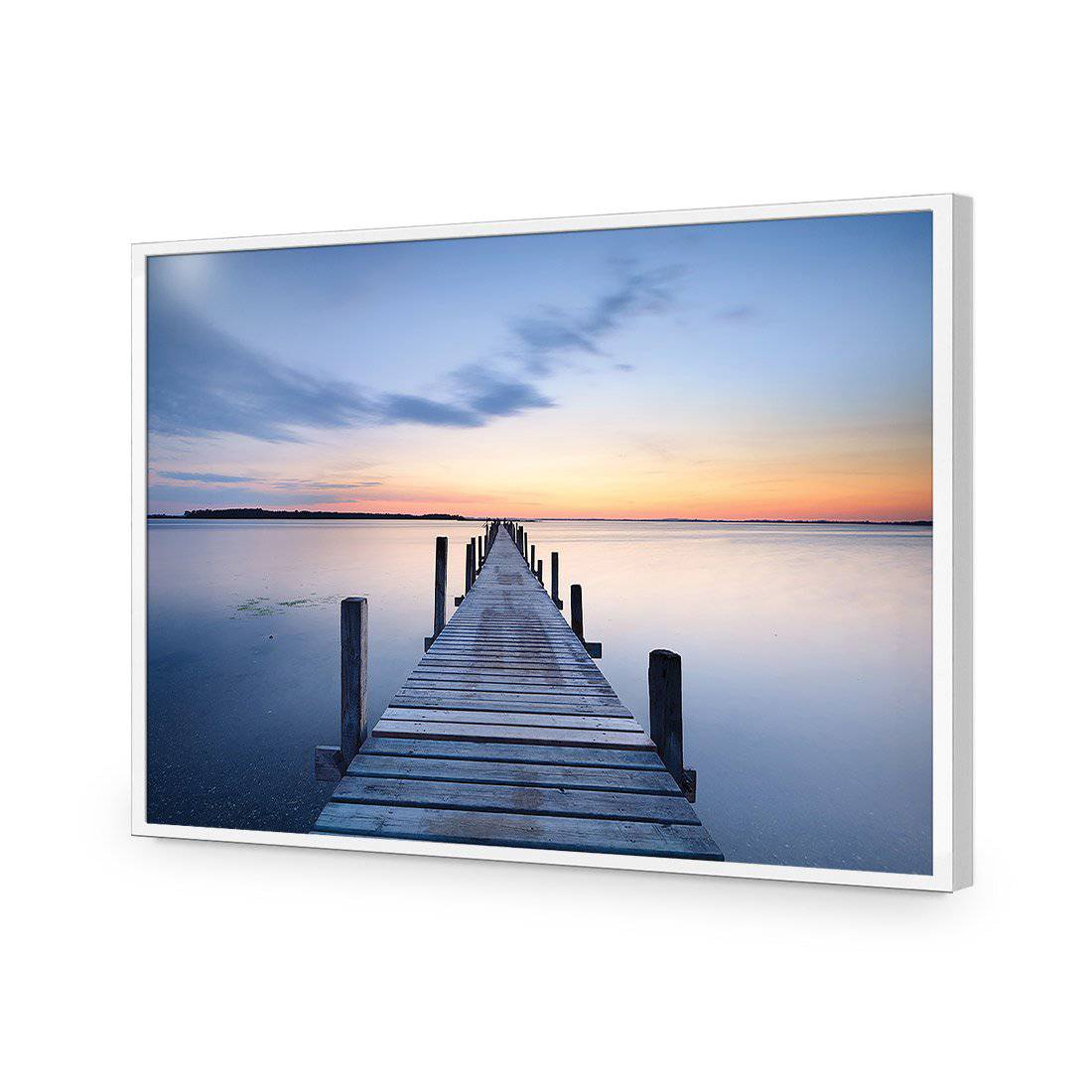 Misty Blue Jetty, Rectangle | Standard Acrylic | Flat Frame No Border | White