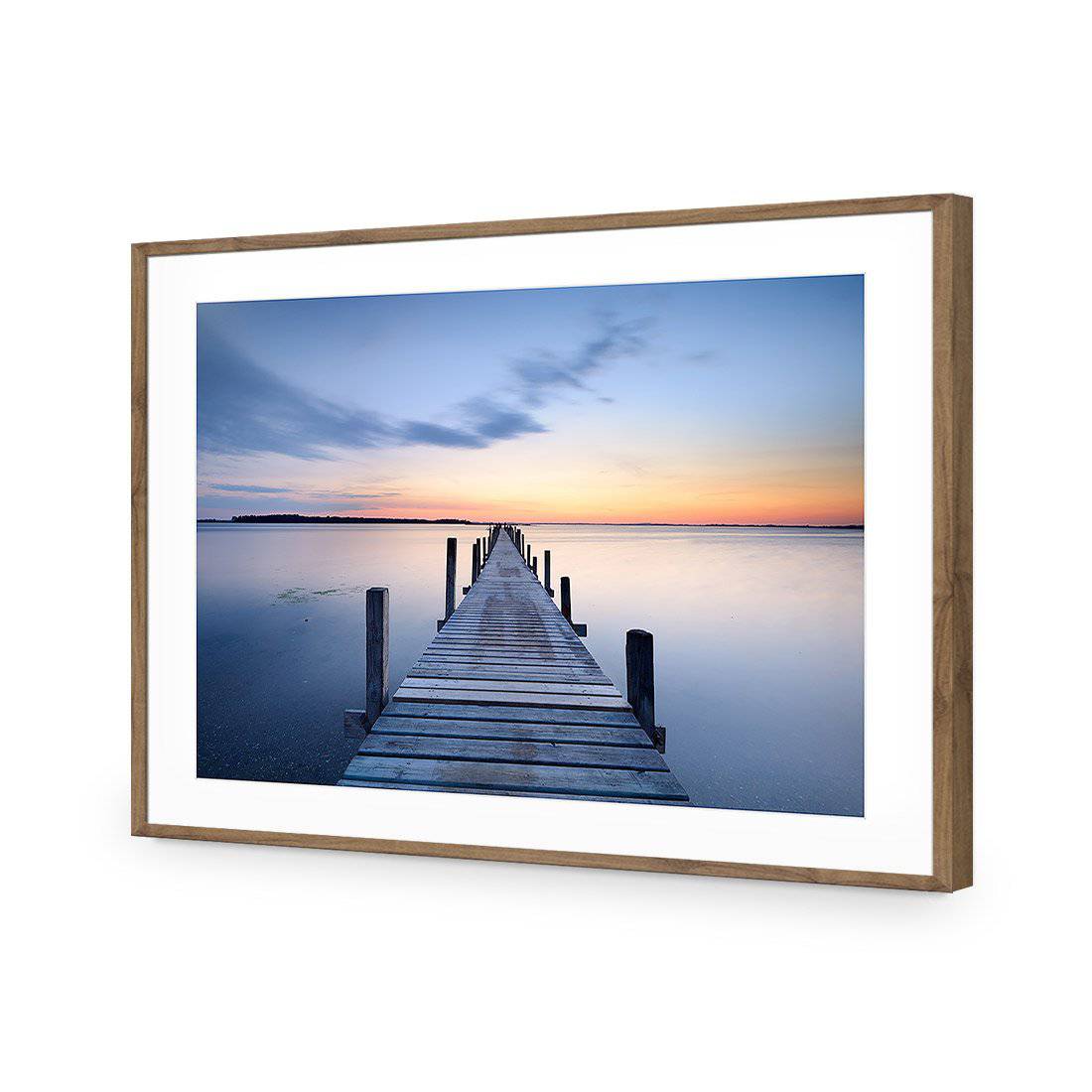 Misty Blue Jetty, Rectangle | Standard Acrylic | Flat Frame With Border | Natural