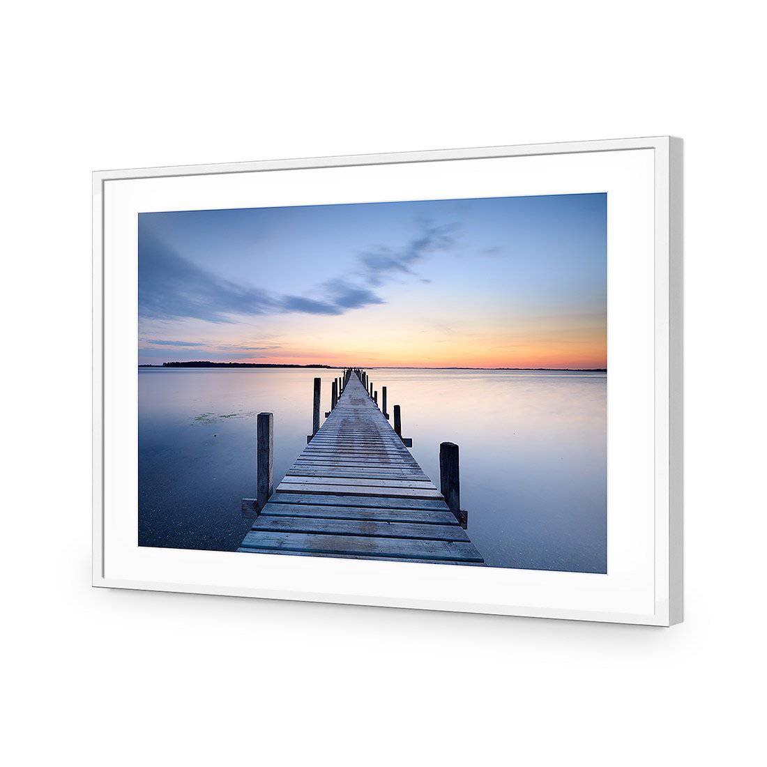 Misty Blue Jetty, Rectangle | Standard Acrylic | Flat Frame With Border | White