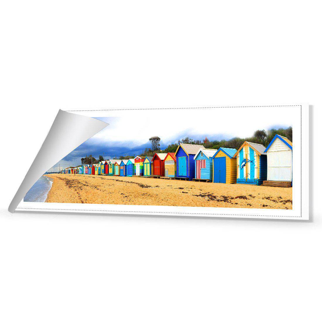Row Of Beach Boxes Canvas Art-Canvas-Wall Art Designs-60x20cm-Rolled Canvas-Wall Art Designs