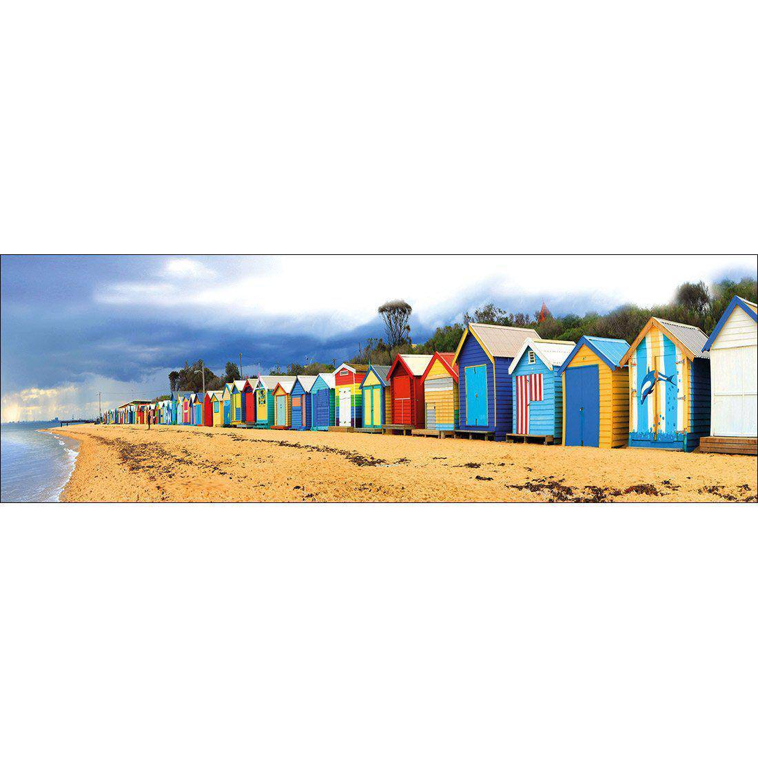 Row Of Beach Boxes Canvas Art-Canvas-Wall Art Designs-60x20cm-Canvas - No Frame-Wall Art Designs