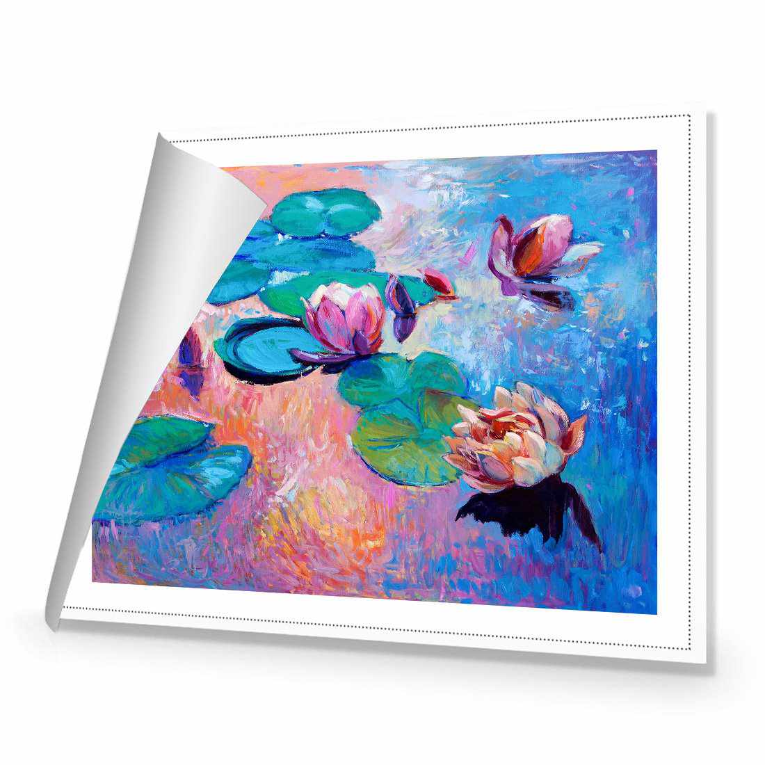 Lily Pads Canvas Art-Canvas-Wall Art Designs-45x30cm-Rolled Canvas-Wall Art Designs