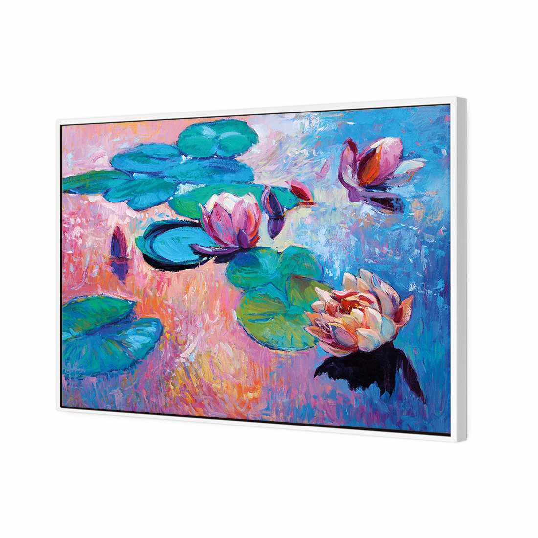 Lily Pads Canvas Art-Canvas-Wall Art Designs-45x30cm-Canvas - White Frame-Wall Art Designs