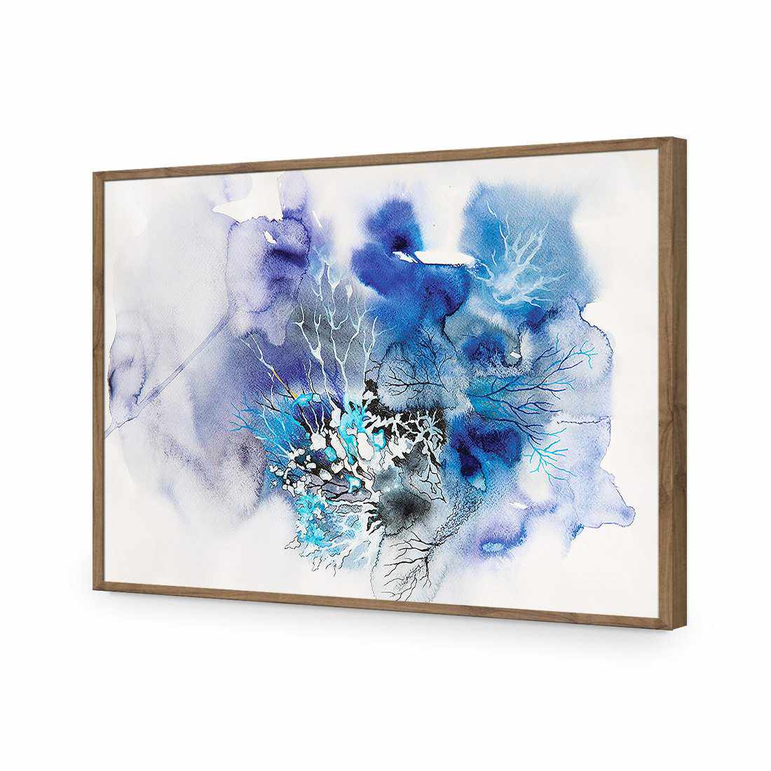 Veins Of Life, Blue-Acrylic-Wall Art Design-Without Border-Acrylic - Natural Frame-45x30cm-Wall Art Designs