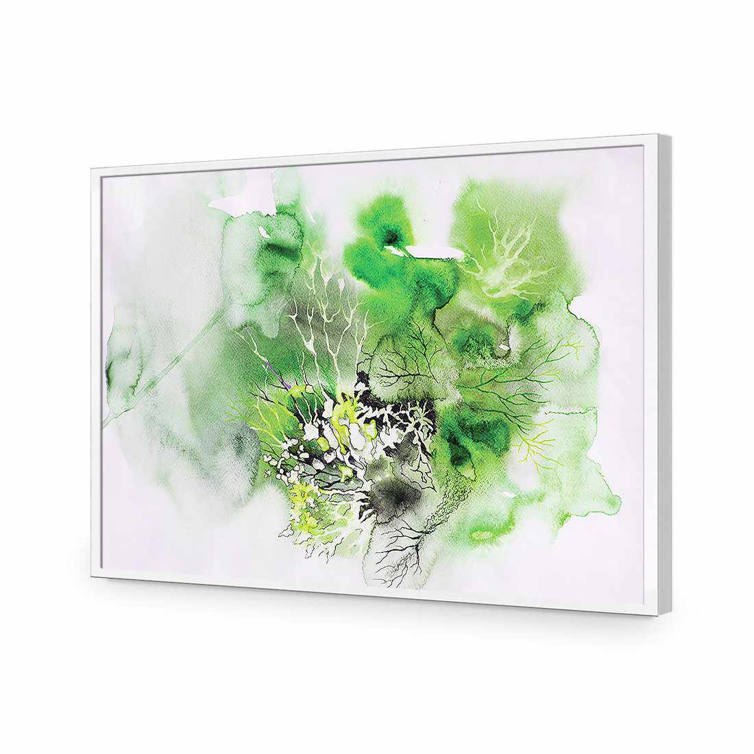 Veins Of Life, Green-Acrylic-Wall Art Design-Without Border-Acrylic - White Frame-45x30cm-Wall Art Designs