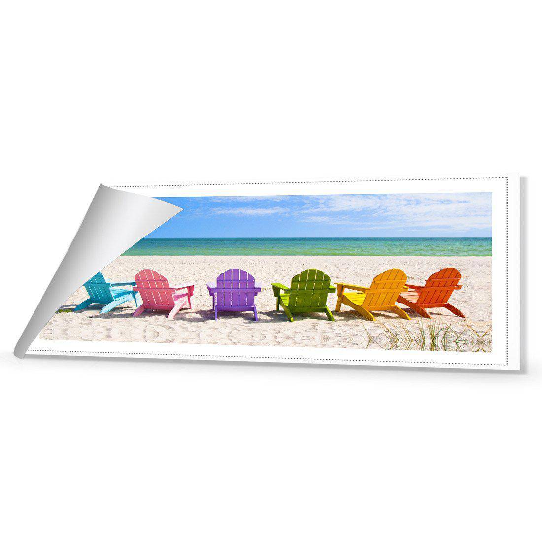 Pastel Chairs, Long Canvas Art-Canvas-Wall Art Designs-60x20cm-Rolled Canvas-Wall Art Designs