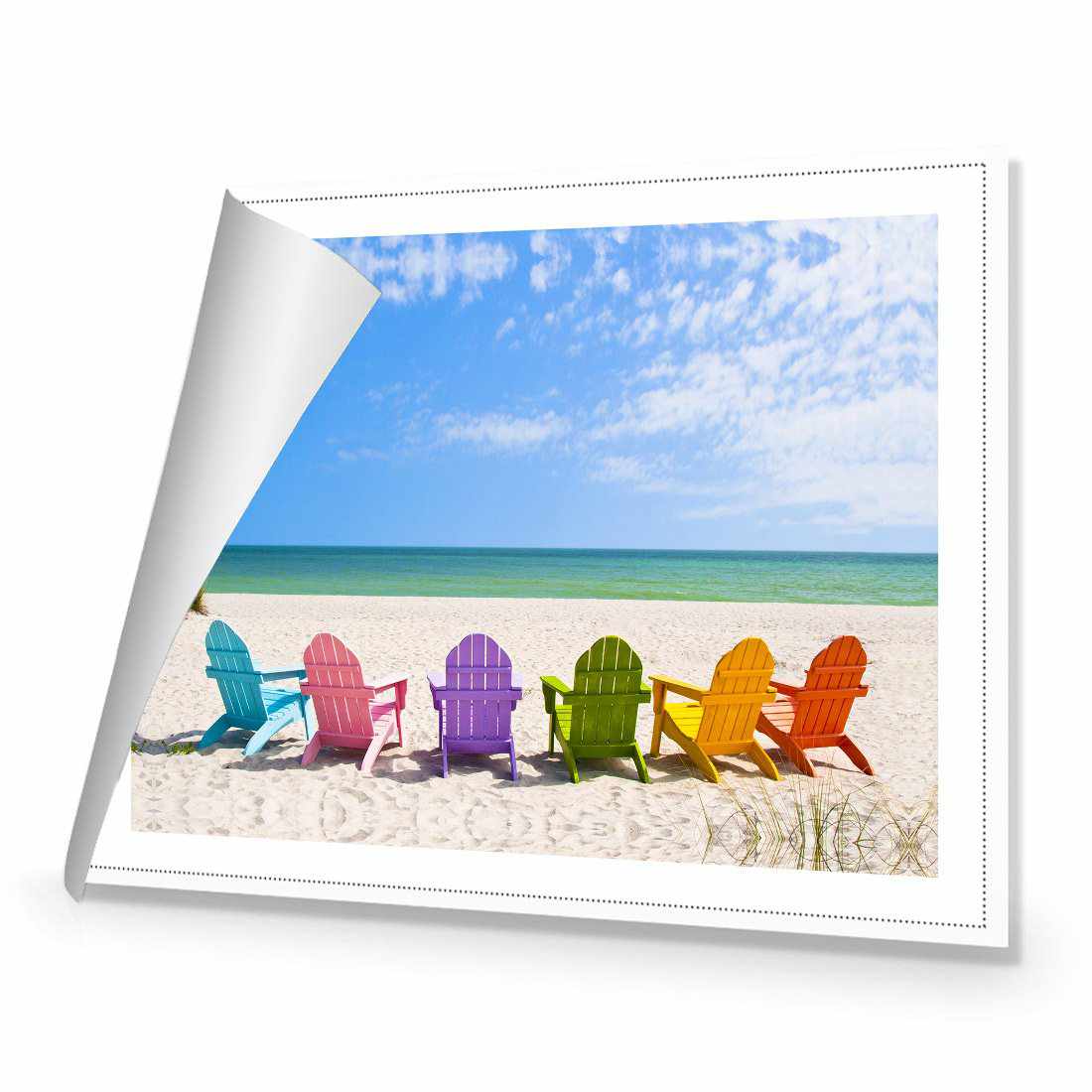 Pastel Chairs | Classic Canvas | No Frame | Rolled Canvas