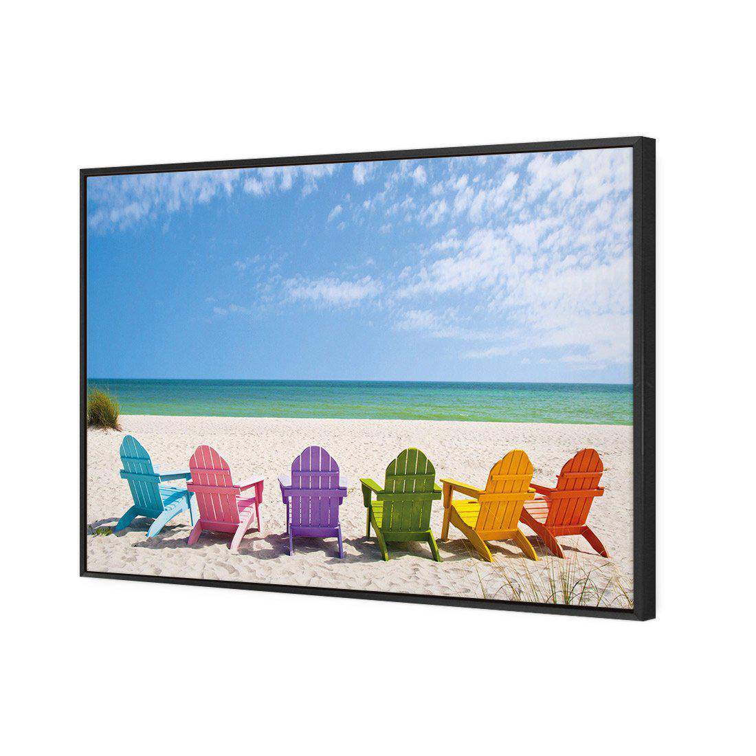 Pastel Chairs | Classic Canvas | Floating Frame | Black