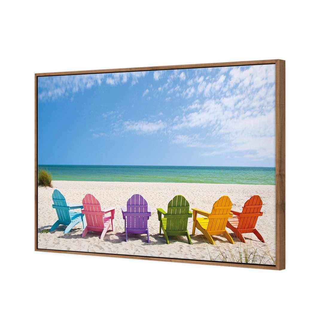 Pastel Chairs | Classic Canvas | Floating Frame | Natural