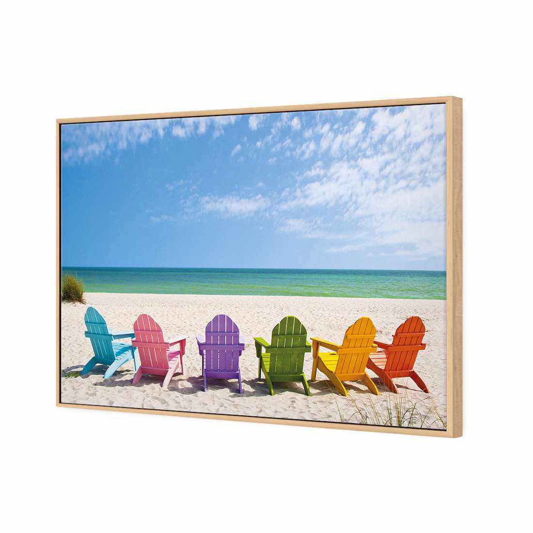 Pastel Chairs Canvas Art-Canvas-Wall Art Designs-45x30cm-Canvas - Oak Frame-Wall Art Designs
