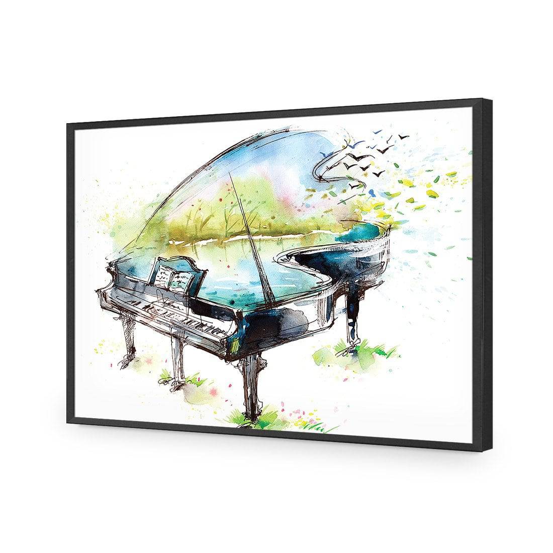 Watercolour Piano-Acrylic-Wall Art Design-Without Border-Acrylic - Black Frame-45x30cm-Wall Art Designs
