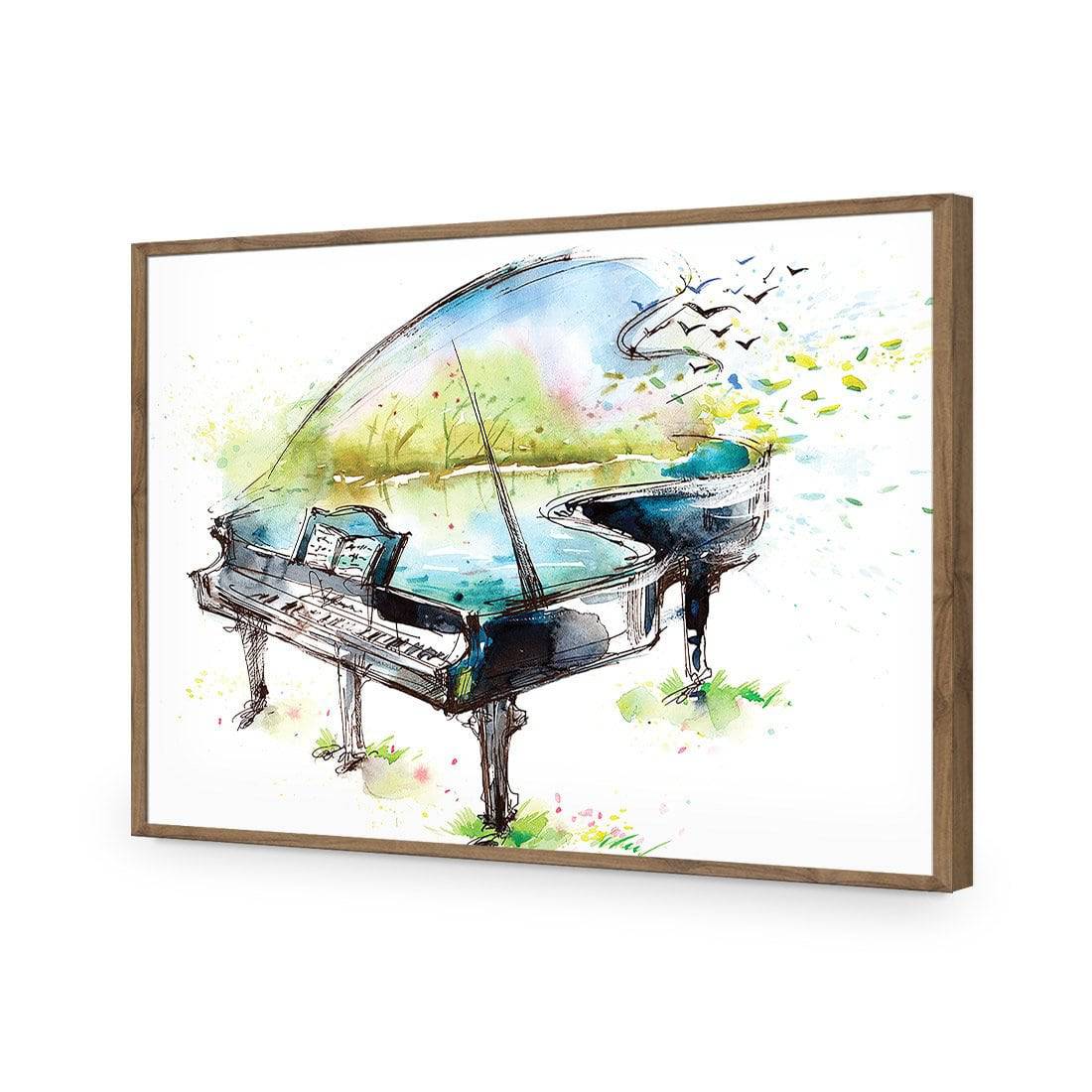 Watercolour Piano-Acrylic-Wall Art Design-Without Border-Acrylic - Natural Frame-45x30cm-Wall Art Designs