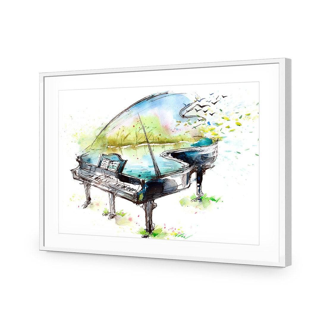 Watercolour Piano-Acrylic-Wall Art Design-With Border-Acrylic - White Frame-45x30cm-Wall Art Designs