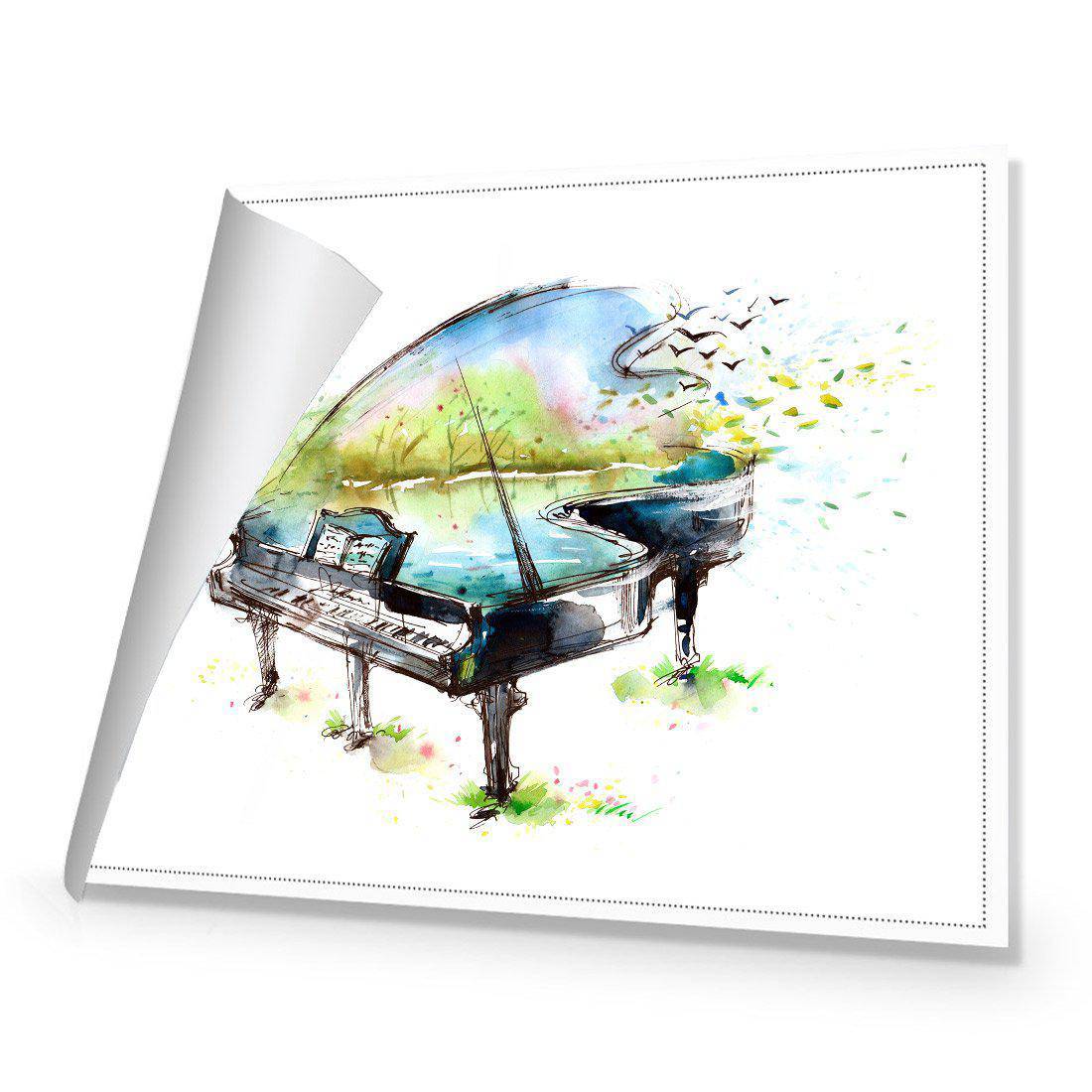 Watercolour Piano Canvas Art-Canvas-Wall Art Designs-45x30cm-Rolled Canvas-Wall Art Designs