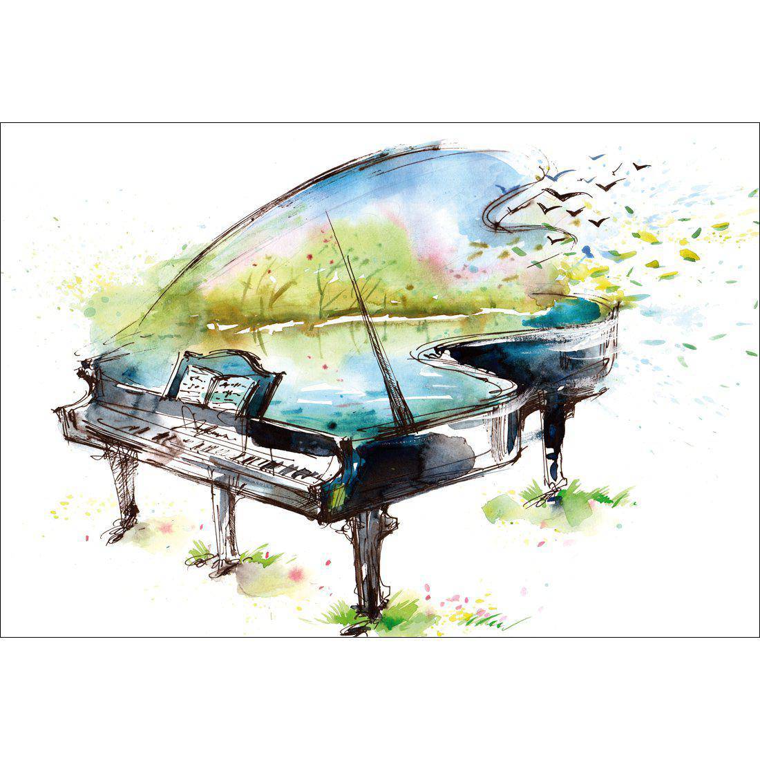 Watercolour Piano Canvas Art-Canvas-Wall Art Designs-45x30cm-Canvas - No Frame-Wall Art Designs