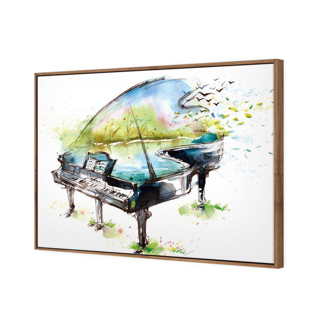 Watercolour Piano Canvas Art-Canvas-Wall Art Designs-45x30cm-Canvas - Natural Frame-Wall Art Designs