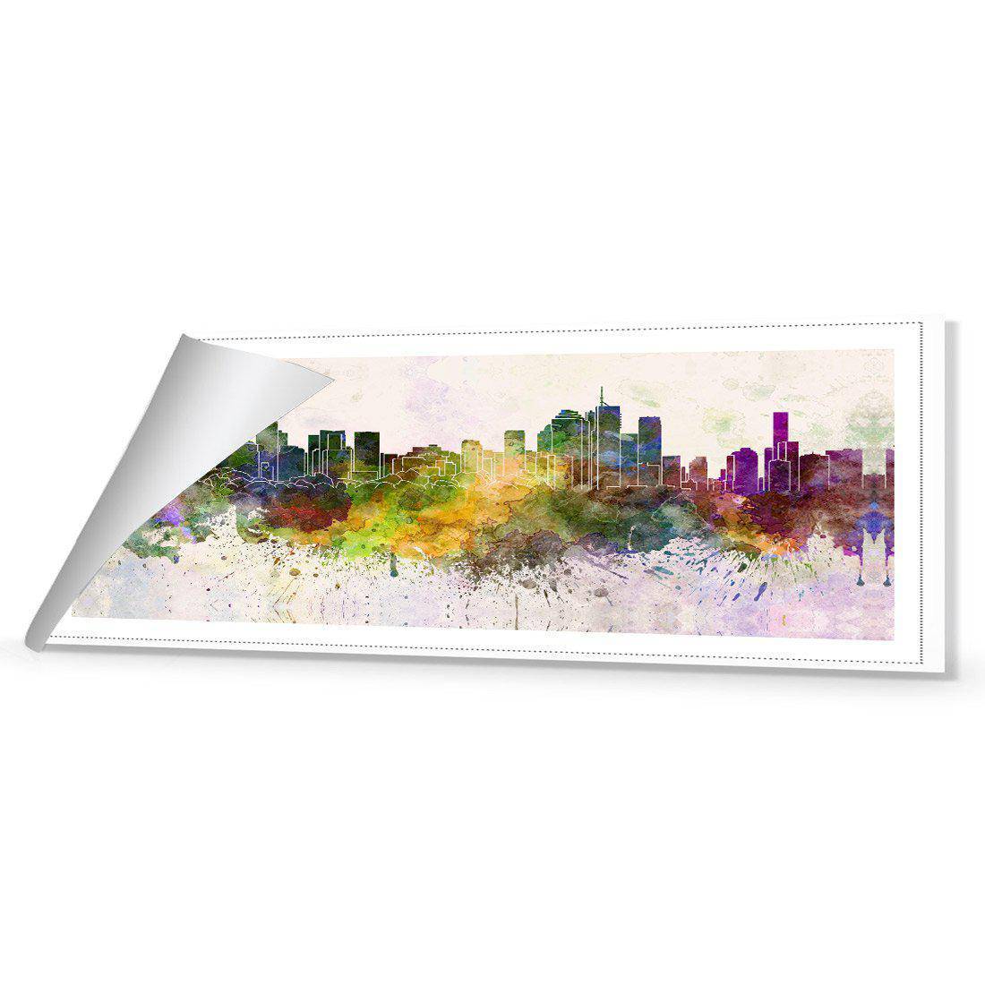 Brisbane Skyline Watercolour Canvas Art-Canvas-Wall Art Designs-60x20cm-Rolled Canvas-Wall Art Designs