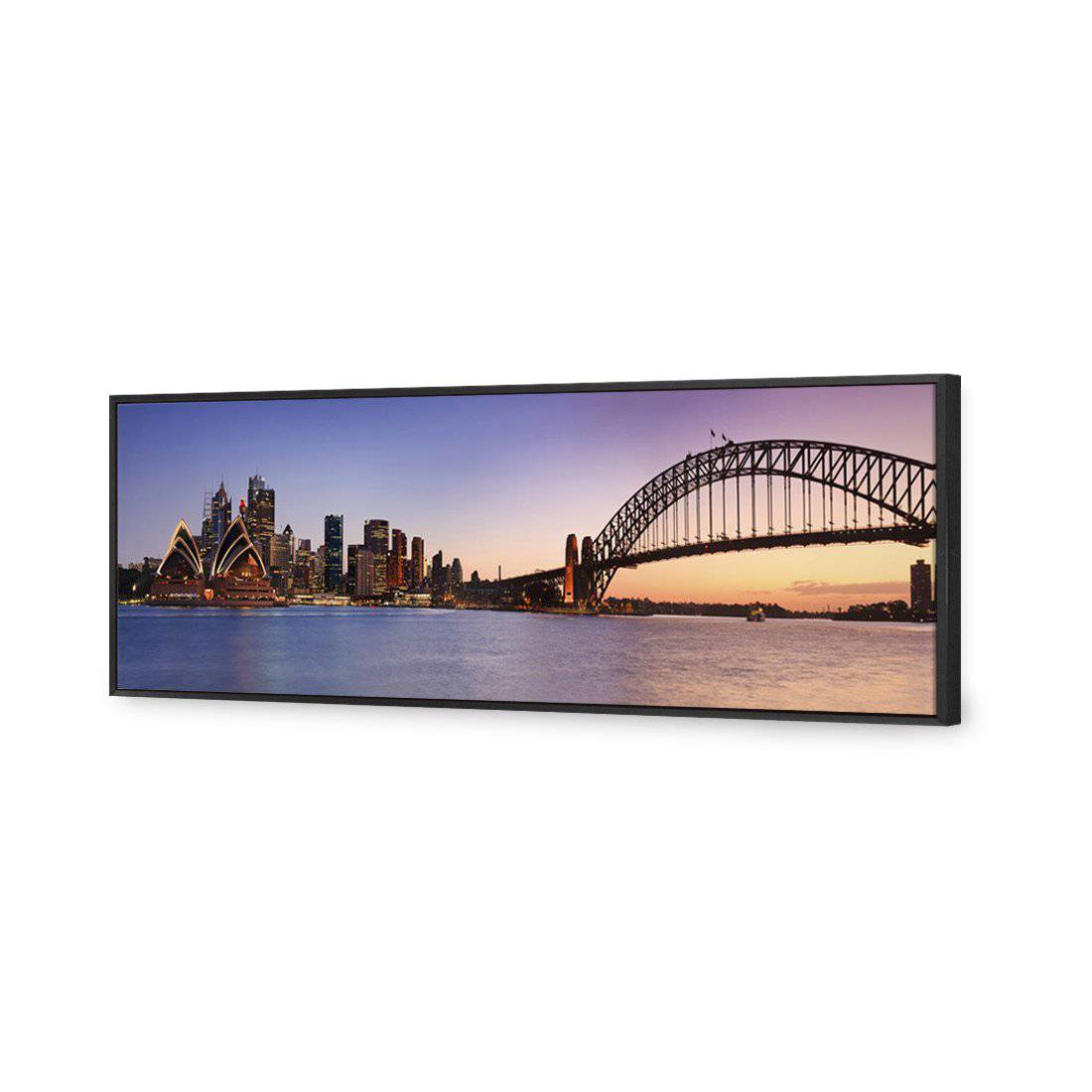 Sydney From Kirribilli Canvas Art-Canvas-Wall Art Designs-60x20cm-Canvas - Black Frame-Wall Art Designs