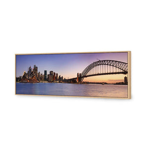 Sydney From Kirribilli | Classic Canvas | Floating Frame | Oak