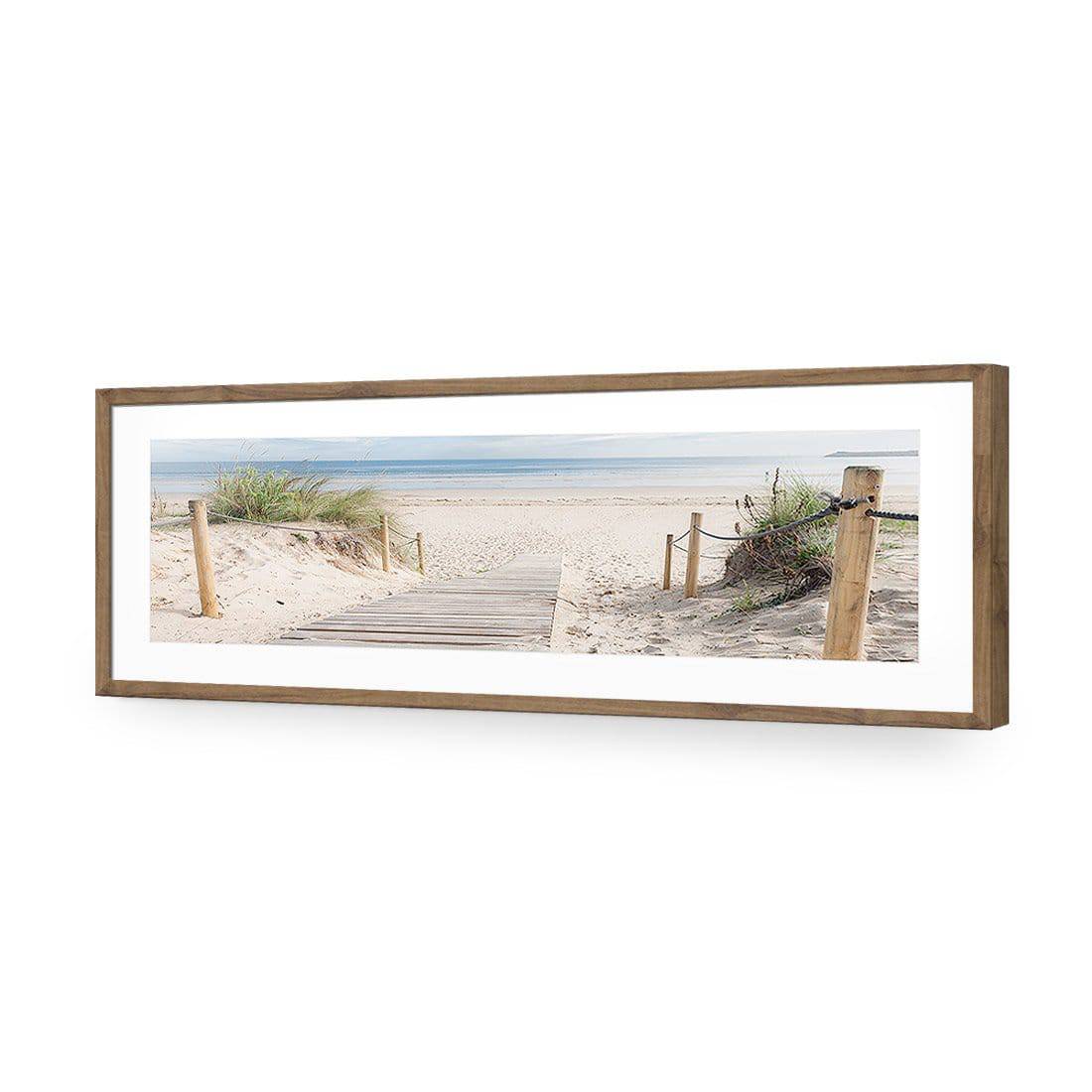 Beach Path, Long-Acrylic-Wall Art Design-With Border-Acrylic - Natural Frame-60x20cm-Wall Art Designs