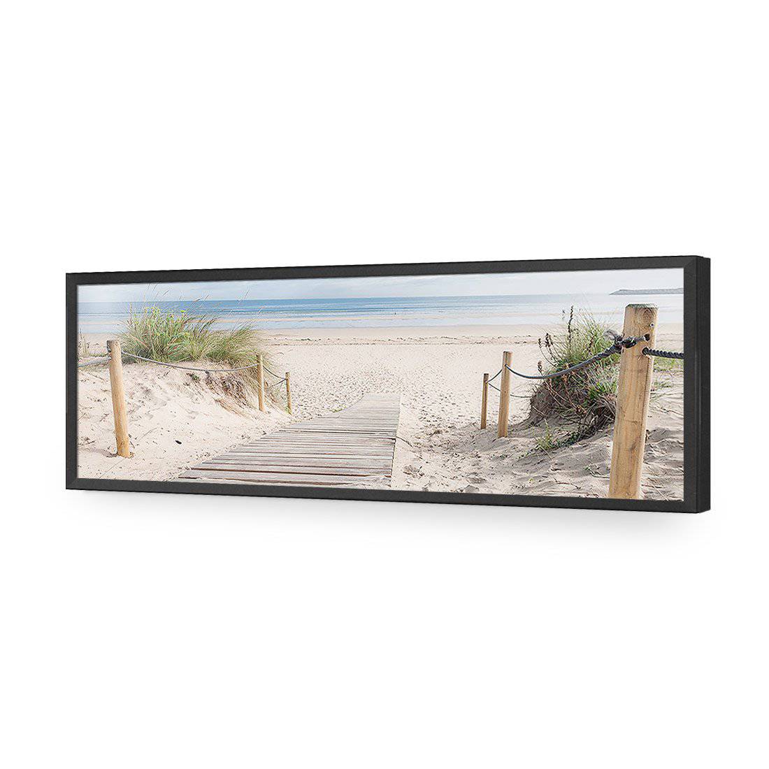 Beach Path, Long-Acrylic-Wall Art Design-Without Border-Acrylic - Black Frame-60x20cm-Wall Art Designs