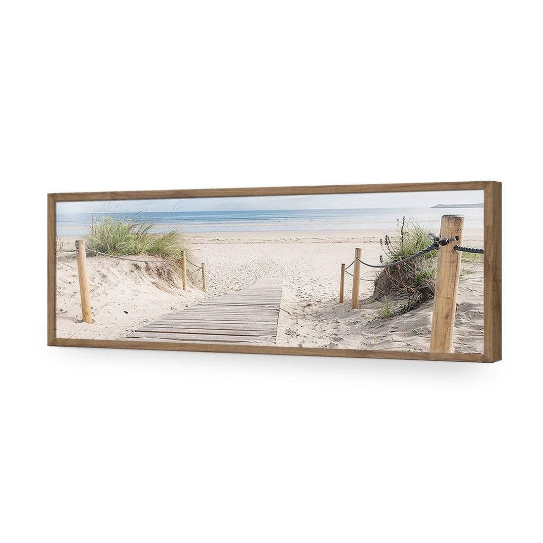 Beach Path, Long-Acrylic-Wall Art Design-Without Border-Acrylic - Natural Frame-60x20cm-Wall Art Designs