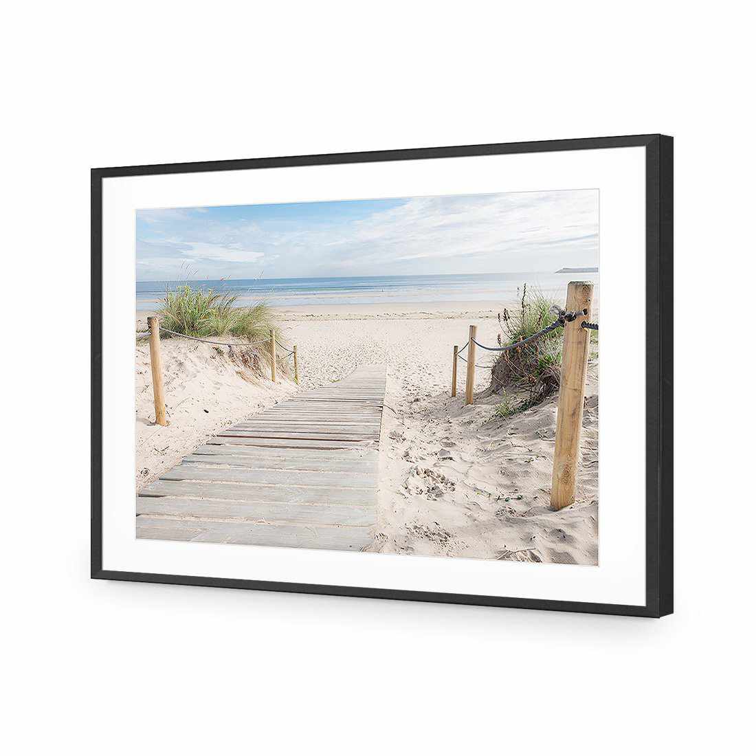 Beach Path-Acrylic-Wall Art Design-With Border-Acrylic - Black Frame-45x30cm-Wall Art Designs