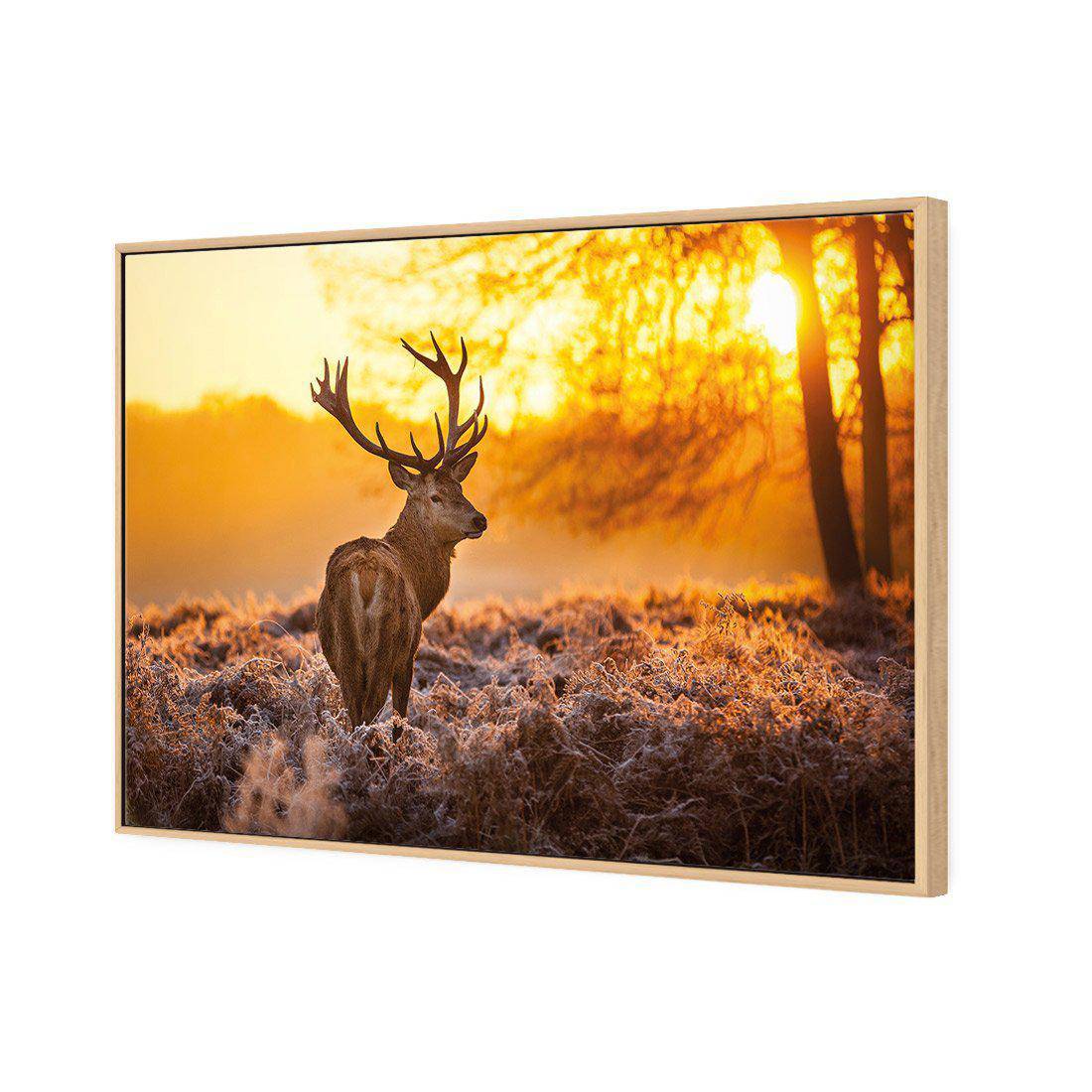 Sunset Deer Returns Canvas Art-Canvas-Wall Art Designs-45x30cm-Canvas - Oak Frame-Wall Art Designs