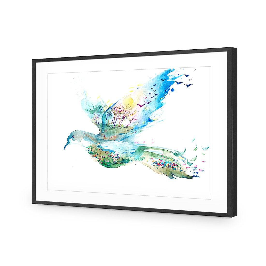 Dove Of Peace-Acrylic-Wall Art Design-With Border-Acrylic - Black Frame-45x30cm-Wall Art Designs