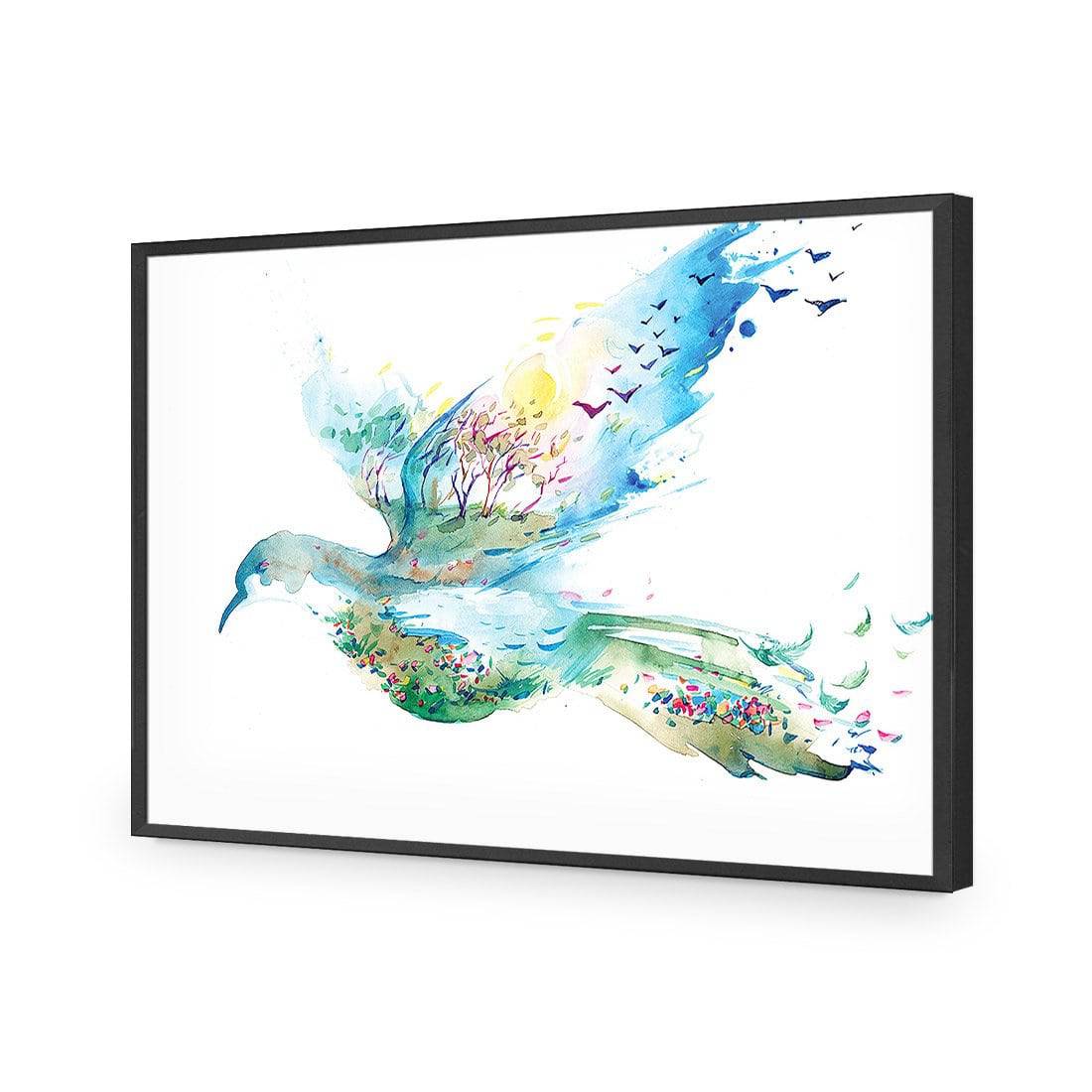 Dove Of Peace-Acrylic-Wall Art Design-Without Border-Acrylic - Black Frame-45x30cm-Wall Art Designs