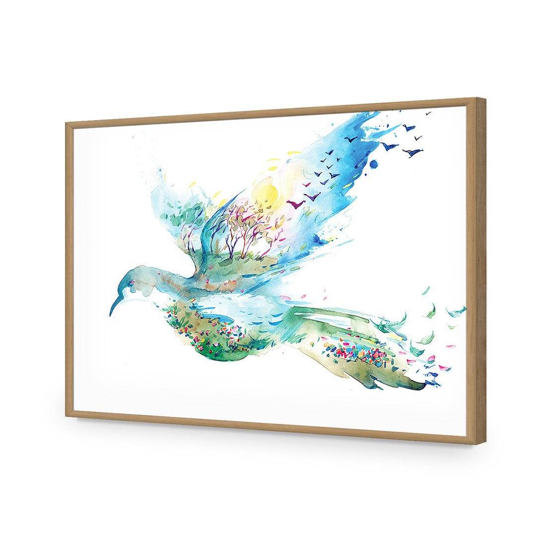 Dove Of Peace-Acrylic-Wall Art Design-Without Border-Acrylic - Oak Frame-45x30cm-Wall Art Designs