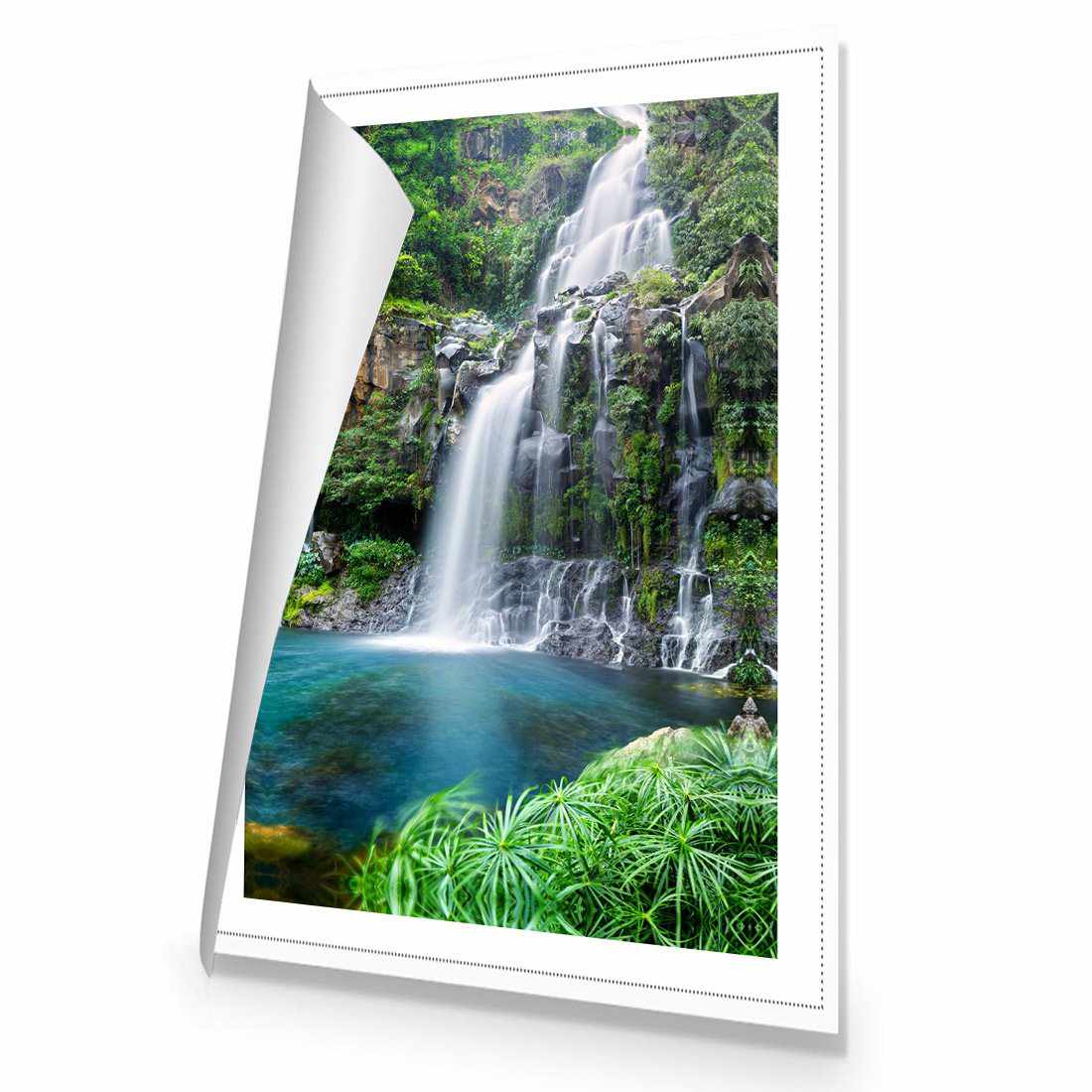Waterfall Heaven Canvas Art-Canvas-Wall Art Designs-45x30cm-Rolled Canvas-Wall Art Designs