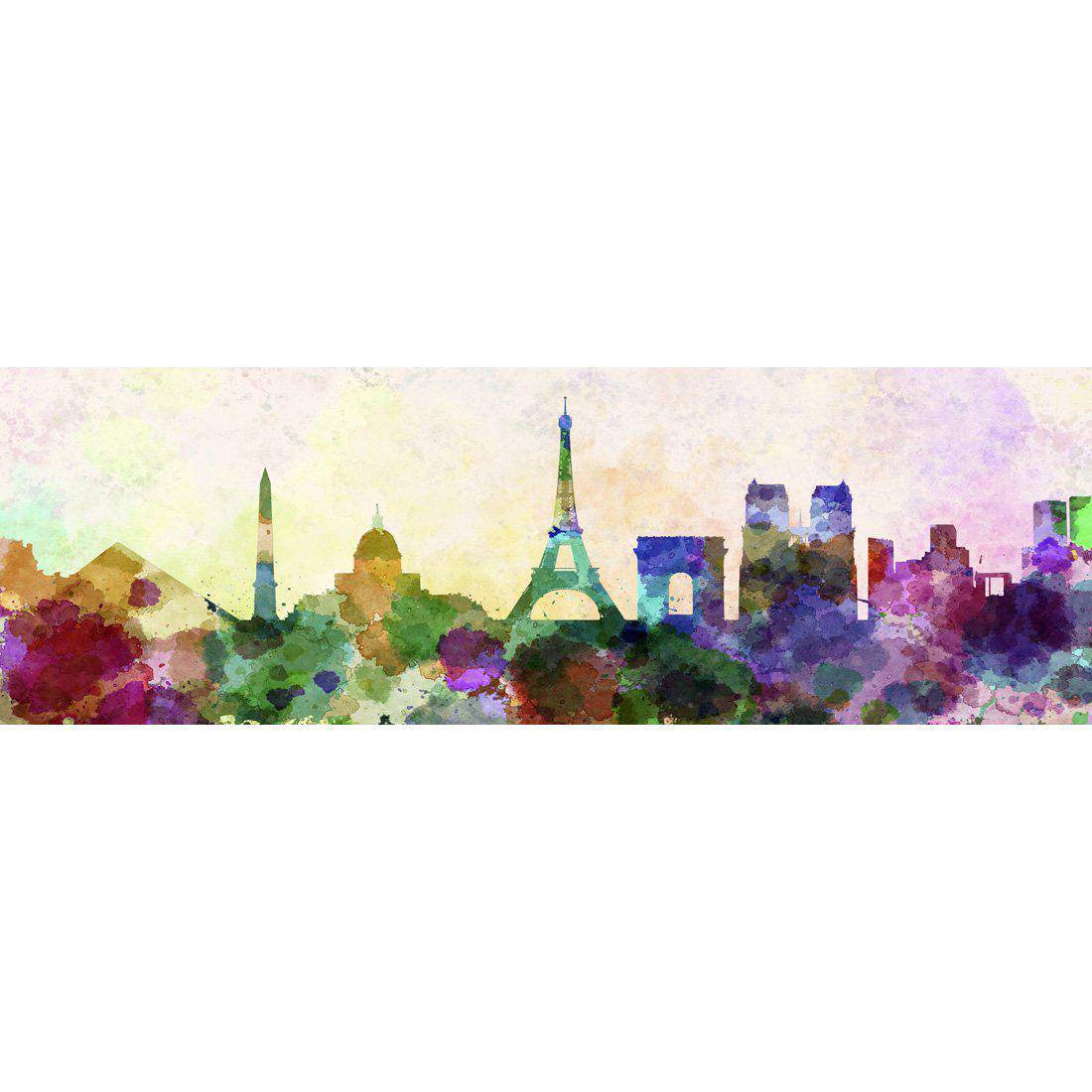 Paris Skyline Watercolour Canvas Art-Canvas-Wall Art Designs-60x20cm-Canvas - No Frame-Wall Art Designs