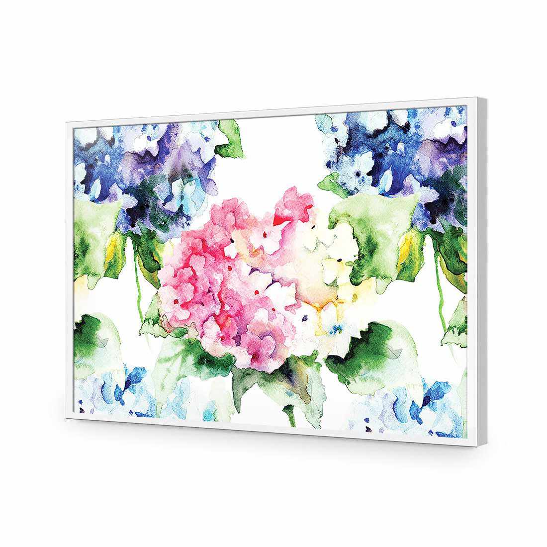 Hydrangeas-Acrylic-Wall Art Design-Without Border-Acrylic - White Frame-45x30cm-Wall Art Designs