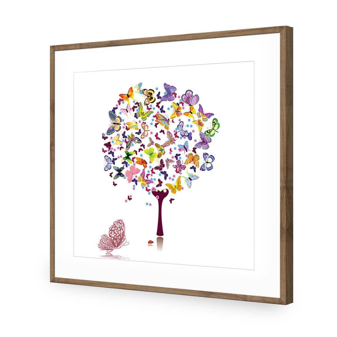 Day Dream Tree, Square-Acrylic-Wall Art Design-With Border-Acrylic - Natural Frame-37x37cm-Wall Art Designs