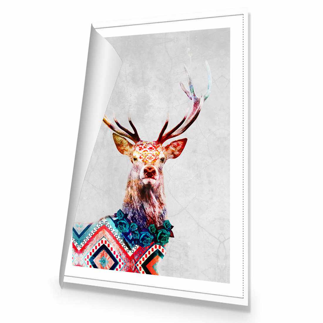 Majestic Deer Mosaic Canvas Art-Canvas-Wall Art Designs-45x30cm-Rolled Canvas-Wall Art Designs