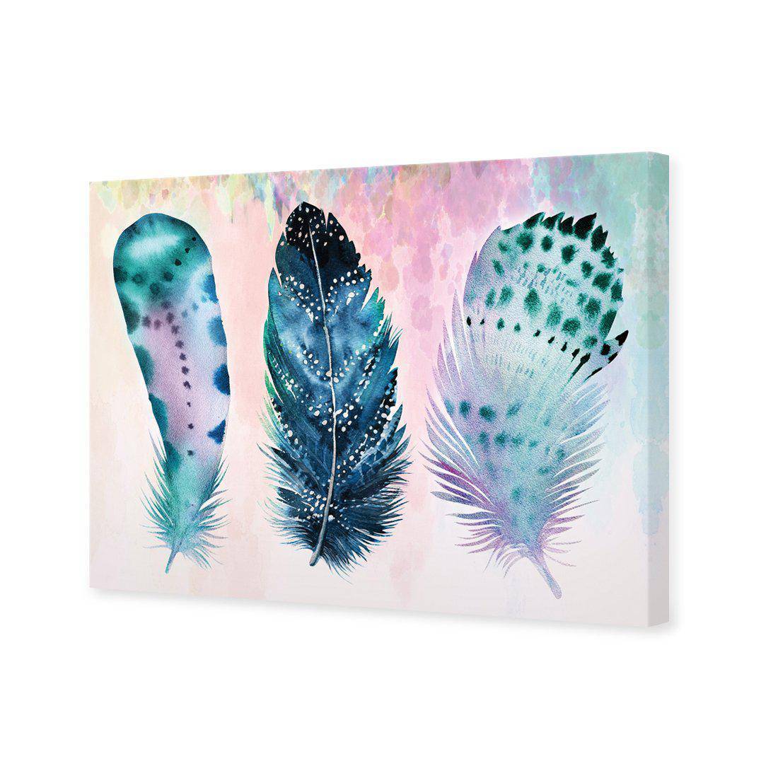 Boho Feathers, Rainbow Canvas Art-Canvas-Wall Art Designs-45x30cm-Canvas - No Frame-Wall Art Designs