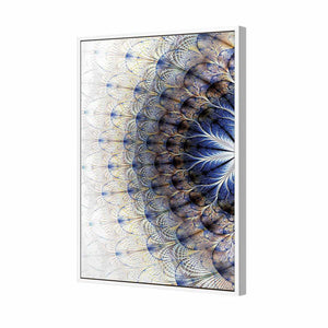 Peacocking | Classic Canvas | Floating Frame | White