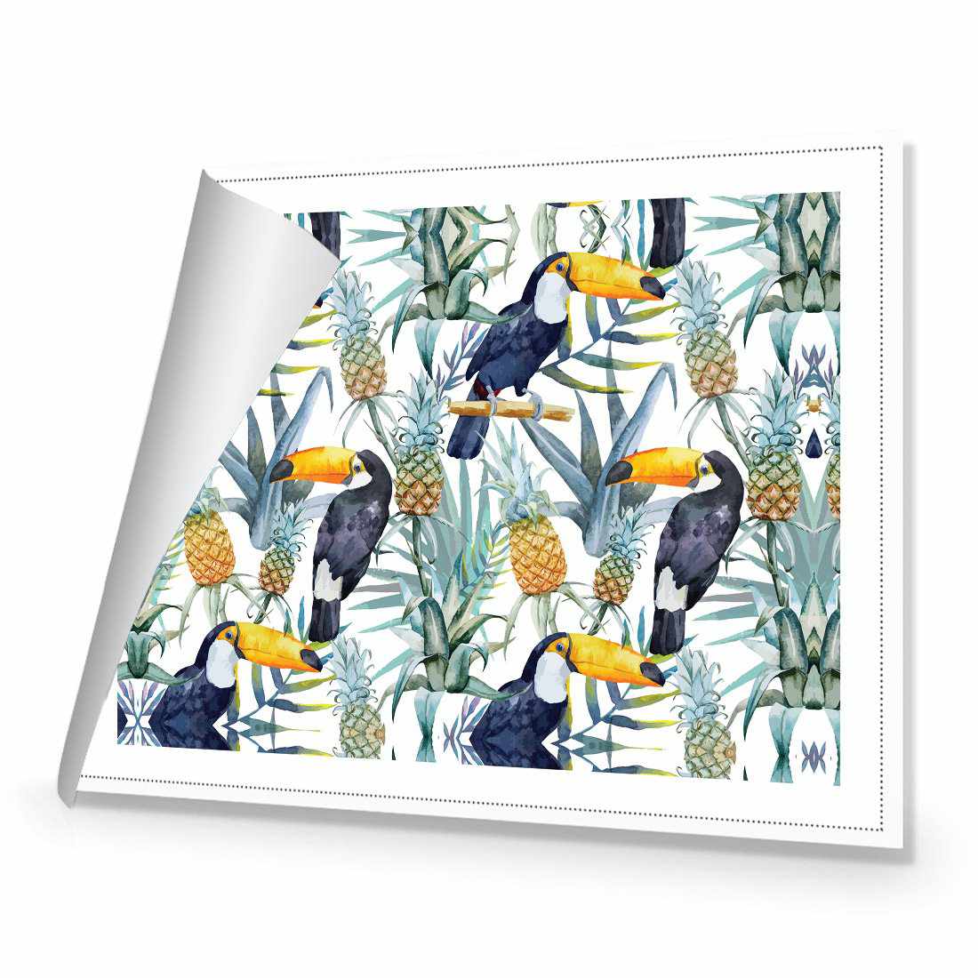 Pineapple Toucans | Standard Canvas | No Frame | Rolled Canvas