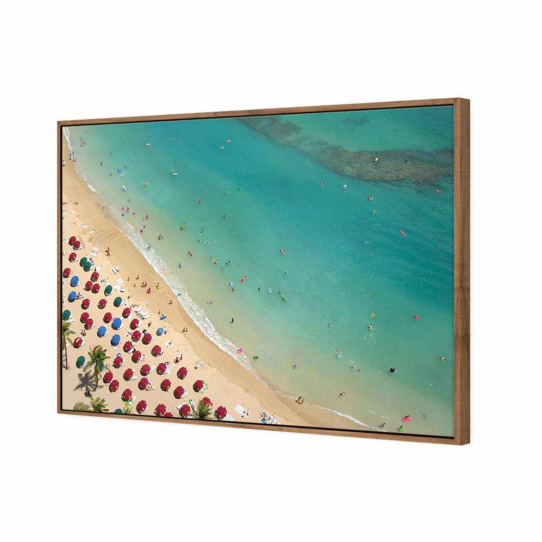 Birds Eye Beach Canvas Art-Canvas-Wall Art Designs-45x30cm-Canvas - Natural Frame-Wall Art Designs