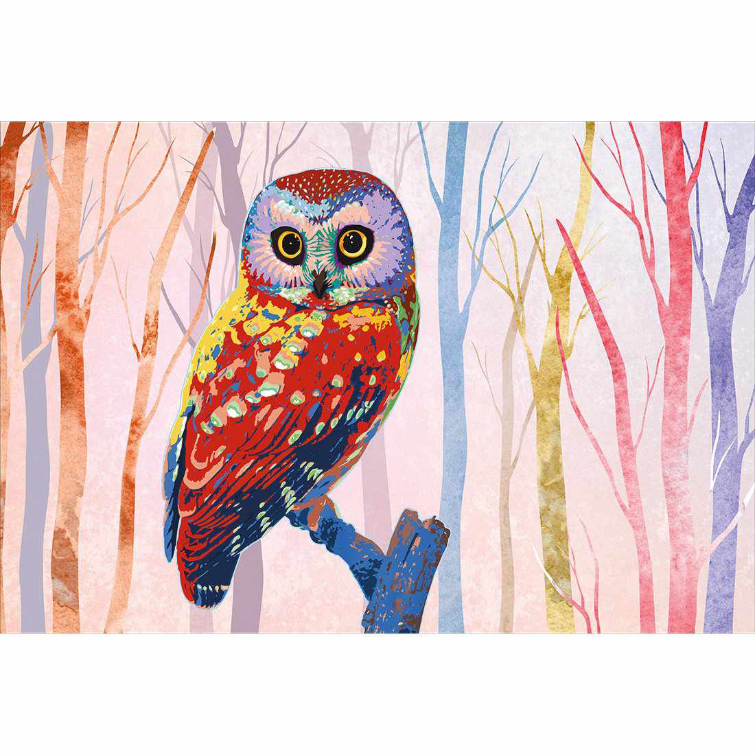 Bright Wise Owl, Light Canvas Art-Canvas-Wall Art Designs-45x30cm-Canvas - No Frame-Wall Art Designs