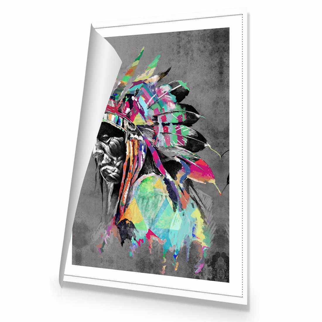 Rainbow Chief Left Canvas Art-Canvas-Wall Art Designs-45x30cm-Rolled Canvas-Wall Art Designs