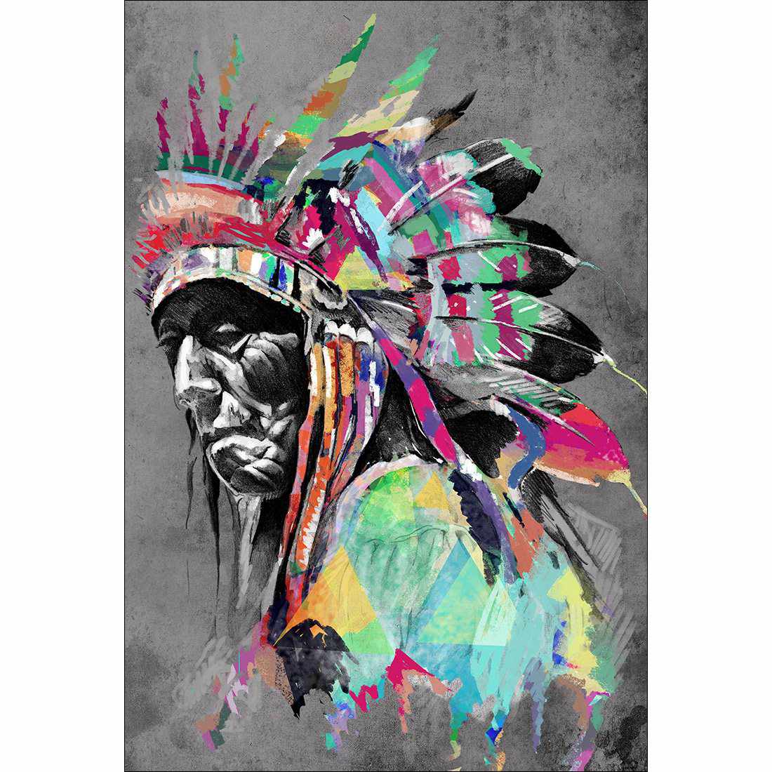 Rainbow Chief Left Canvas Art-Canvas-Wall Art Designs-45x30cm-Canvas - No Frame-Wall Art Designs