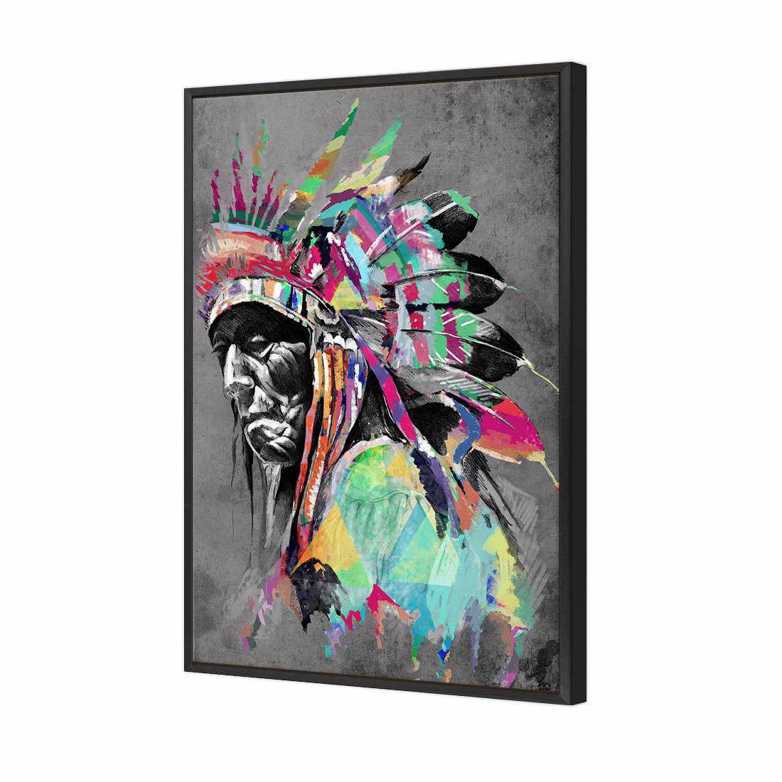 Rainbow Chief Left Canvas Art-Canvas-Wall Art Designs-45x30cm-Canvas - Black Frame-Wall Art Designs