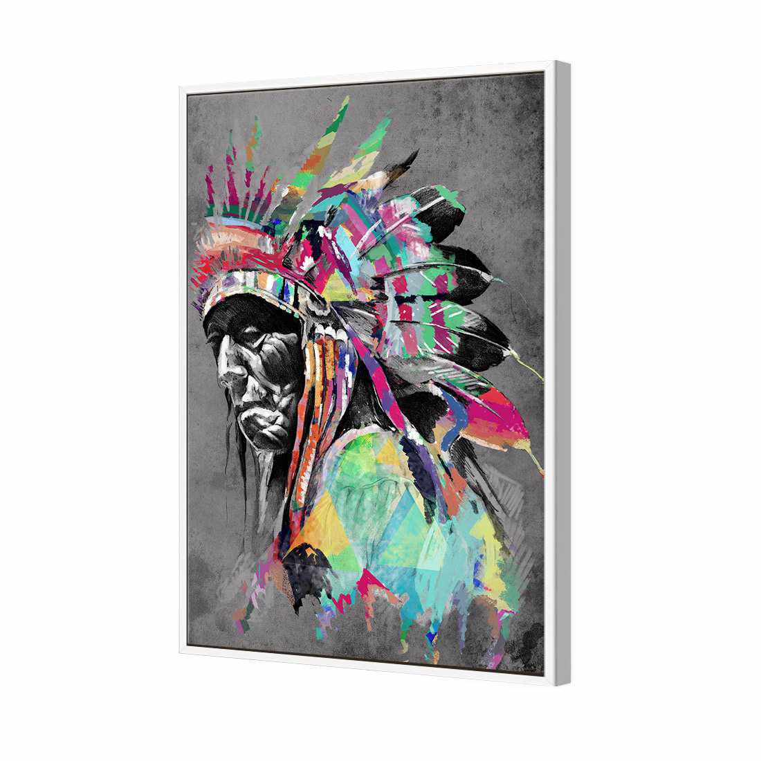 Rainbow Chief Left Canvas Art-Canvas-Wall Art Designs-45x30cm-Canvas - White Frame-Wall Art Designs
