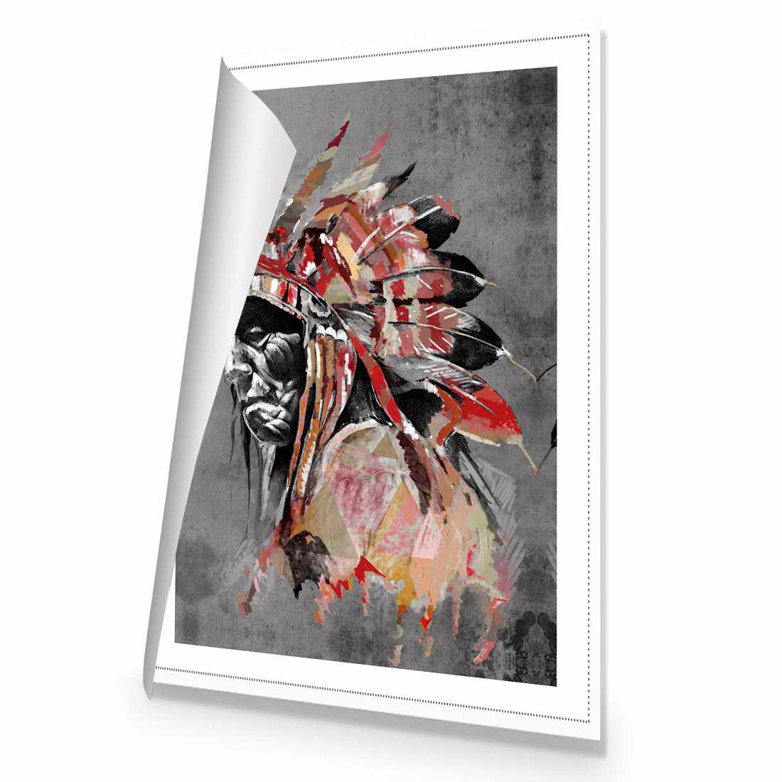 Rainbow Chief Left, Rusty Canvas Art-Canvas-Wall Art Designs-45x30cm-Rolled Canvas-Wall Art Designs